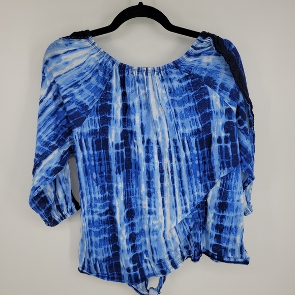 French Laundry Womens Multi Blue Tie Dye Top Size 2X - Picture 7 of 11